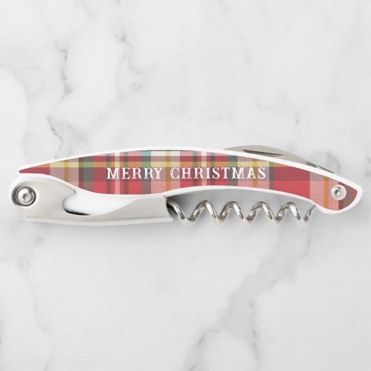 Rustige Kerst Plaid Moderne Rode Rut Kurkentrekker (Voorkant)