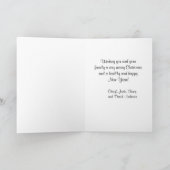 Rustige kerst, rood en groen lint feestdagen kaart (Binnen)