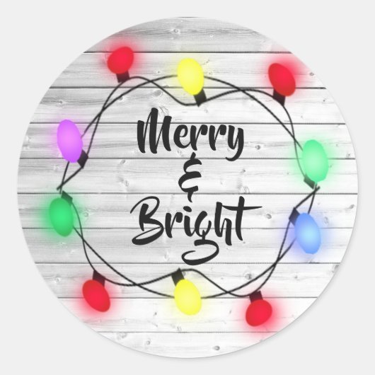 Rustige Kerst stickers voor 'Merry & Bright' feest (Voorkant)