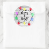 Rustige Kerst stickers voor 'Merry & Bright' feest (Tas)
