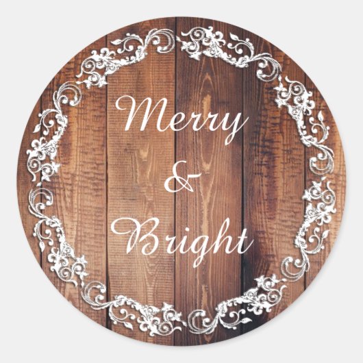 Rustige Kerst stickers voor 'Merry & Bright' feest (Voorkant)