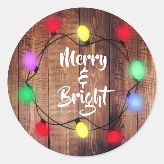 Rustige Kerst stickers voor 'Merry & Bright' feest (Voorkant)