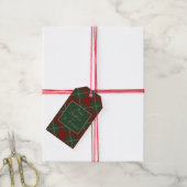 Rustige kerst Tartan met naam Cadeaulabel (Met Touw)