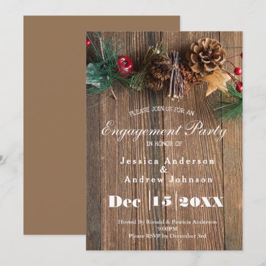 Rustige kerstagepartij kaart (Voorkant / Achterkant)