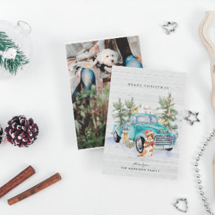 Rustige kerstakelkaartje voor vrachtwagens feestdagenkaart