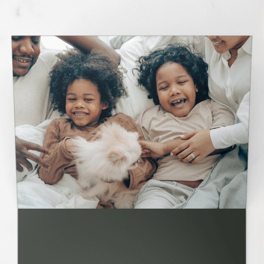 Rustige kerstavond met rendieren en konijn drieluik wenskaart (Binnenzijde eerst)