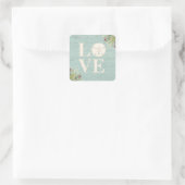 Rustige kerstavond vierkante sticker (Tas)