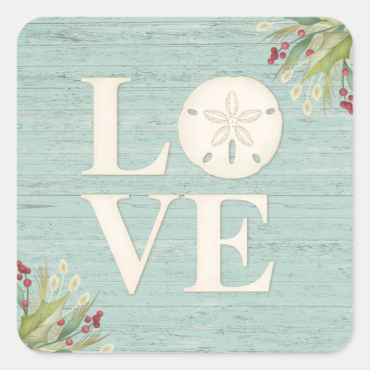 Rustige kerstavond vierkante sticker (Voorkant)