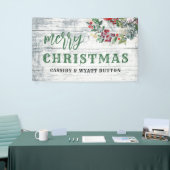 Rustige kerstbeker Hood Holly Berries Spandoek (Beurs)