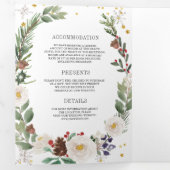 Rustige kerstbeker monogram QR Code Weddenschap Drieluik Uitnodiging (Binnenzijde eerst)