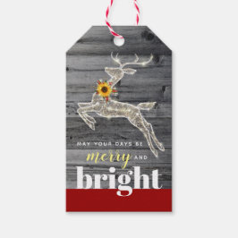 Rustige kerstbloem cadeaulabel