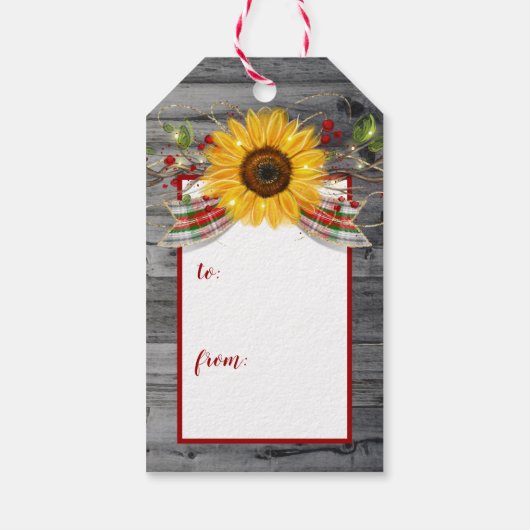 Rustige kerstbloem cadeaulabel (Achterkant)