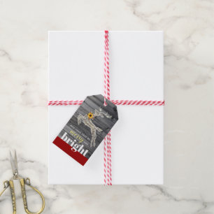 Rustige kerstbloem cadeaulabel
