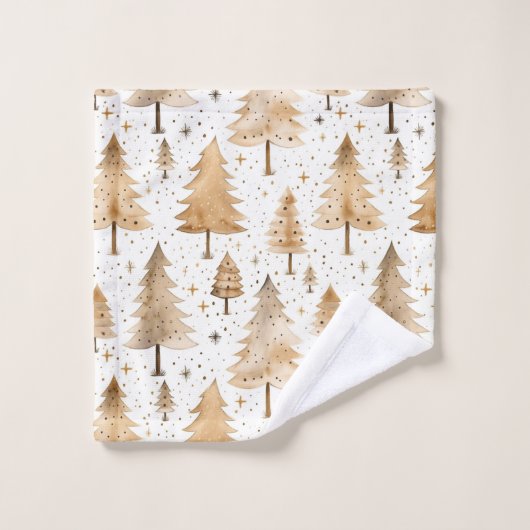 Rustige kerstbomen bad handdoek (Wasdoekje)