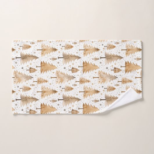 Rustige kerstbomen bad handdoek (Handdoek)