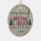 Rustige kerstbomen Boerderij Jouw naam Keramisch Ornament (Rechts)