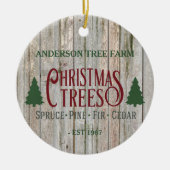 Rustige kerstbomen Boerderij Jouw naam Keramisch Ornament (Voorkant)