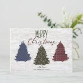 Rustige kerstbomen en je FOTO Feestdagenkaart (Staand voorkant)