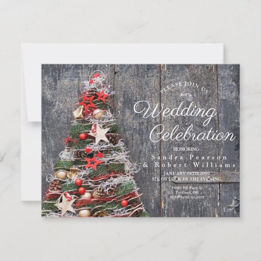 Rustige kerstbomen in Wood Kaart (Voorkant)