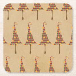 Rustige kerstbomen kartonnen onderzetters