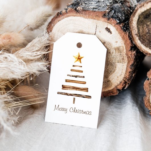 Rustige kerstbomen - Labels met cadeautjes Cadeaulabel