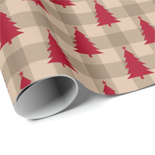 Rustige kerstbomen met buffelkoek cadeaupapier (Rol Hoek)