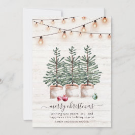 Rustige Kerstbomen Vakantiegroet Met Felicitatie Feestdagenkaart