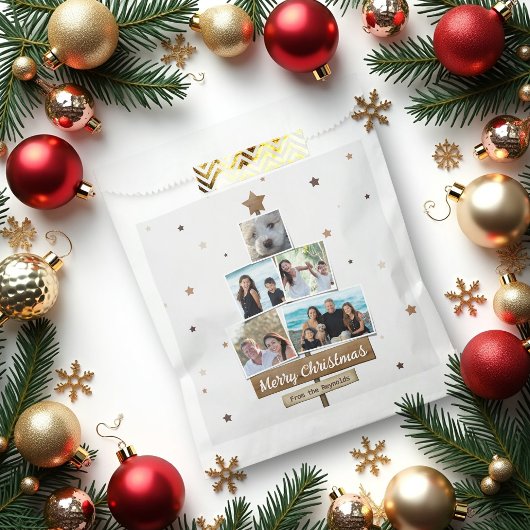 Rustige kerstboom | 5 Foto's collage Bedankzakje