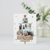 Rustige kerstboom | 5 Foto's collage Feestdagenkaart (Staand voorkant)