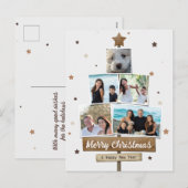 Rustige kerstboom | 5 Foto's collage Feestdagenkaart (Voorkant / Achterkant)
