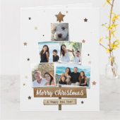 Rustige kerstboom | 5 Foto's collage Kaart (Gele Bloem)