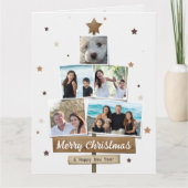 Rustige kerstboom | 5 Foto's collage Kaart (Voorkant)