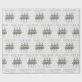 Rustige kerstboom Boerderij Label Holiday Cadeaupapier (Vlak)