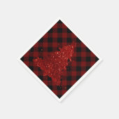 Rustige Kerstboom Buffalo Plaid Moderne Schachbret Servet (Hoek)