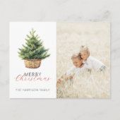 Rustige Kerstboom in Mand Foto Feestdagenkaart (Voorkant)