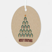 Rustige kerstboom met Hoefijzer Metalen Ornament (Voorkant links)