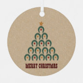 Rustige kerstboom met Hoefijzer Metalen Ornament (Voorkant)