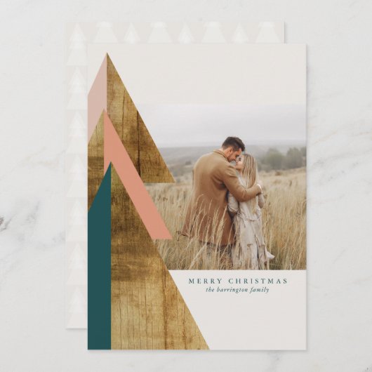 Rustige kerstboom met minimale kerstbomen kaart (Voorkant / Achterkant)