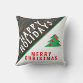 Rustige kerstboom Red Green Holiday Kussen (Achterkant)