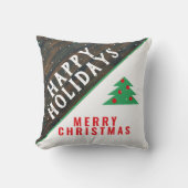 Rustige kerstboom Red Green Holiday Kussen (Voorkant)