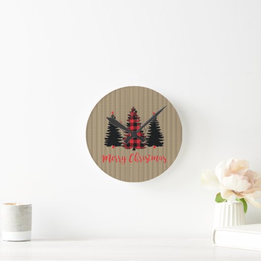 Rustige kerstboom ronde klok (Huis)