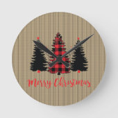 Rustige kerstboom ronde klok (Voorkant)