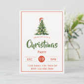 Rustige Kerstboom Vakantie Uitnodiging | Boerderij (Staand voorkant)