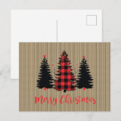 Rustige kerstboombosjes Trio Briefkaart (Voorkant / Achterkant)