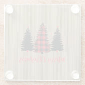 Rustige kerstboombosjes Trio Glazen Onderzetter (Achterkant)