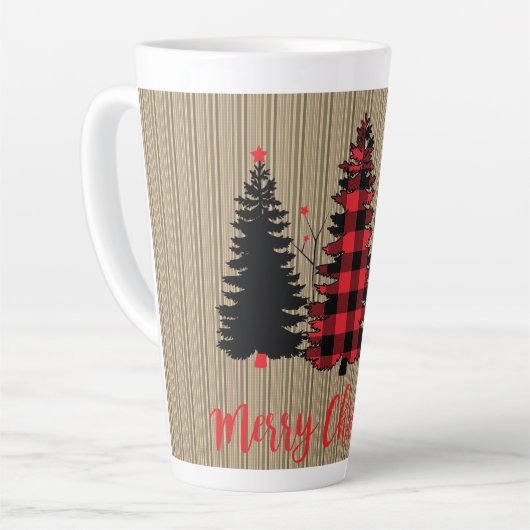 Rustige kerstboombosjes Trio Latte Mok (Linkerhoek)