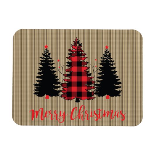 Rustige kerstboombosjes Trio Magneet (Horizontaal)