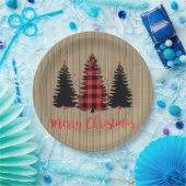 Rustige kerstboombosjes Trio Papieren Bordje (Feest)