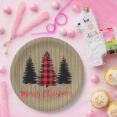 Rustige kerstboombosjes Trio Papieren Bordje (Feest)