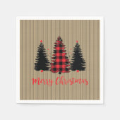 Rustige kerstboombosjes Trio Servet (Voorkant)